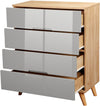 Comoda Lund cu fronturi gri lucios 76 cm lățime - LunaHome.ro