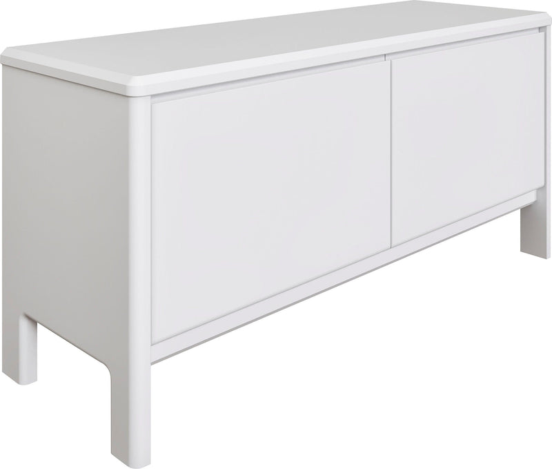 Comoda banchetă Luven din lemn de pin alb cu design scandi 98 cm - LunaHome.ro