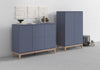 Comodă Maryd gri cu 3 usi design scandinav 120 cm