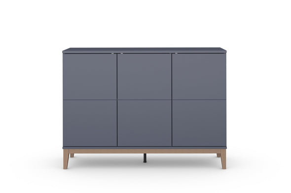 Comodă Maryd gri cu 3 usi design scandinav 120 cm