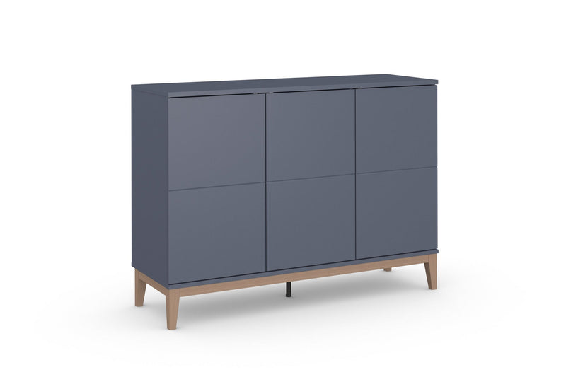 Comodă Maryd gri cu 3 usi design scandinav 120 cm - LunaHome.ro