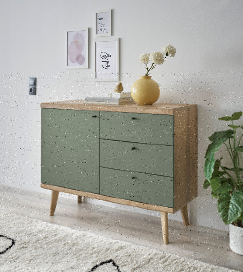 Comoda Mavas in stil scandinav verde 107 cm lățime - LunaHome.ro