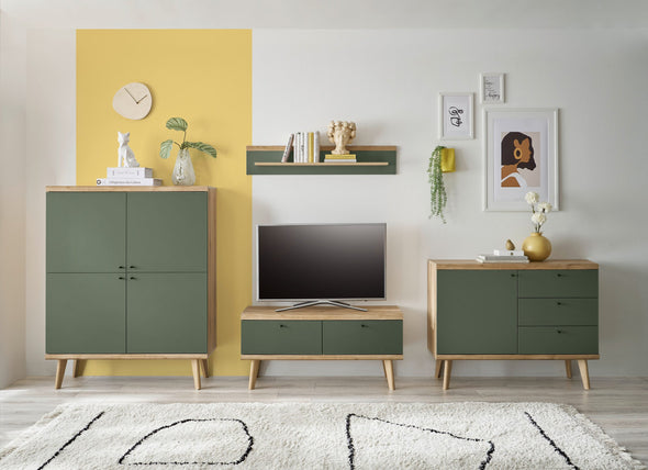 Comoda Mavas in stil scandinav verde 107 cm lățime