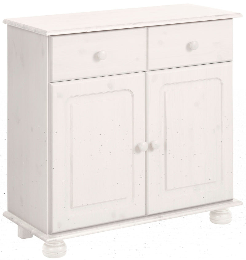 Comodă Mette din lemn de pin alb rustic, lățime 80 cm - LunaHome.ro