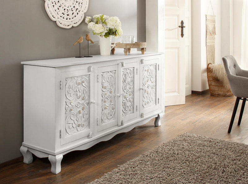 Comoda Rajat din lemn de mango sculptata manual, 175 cm lățime - LunaHome.ro