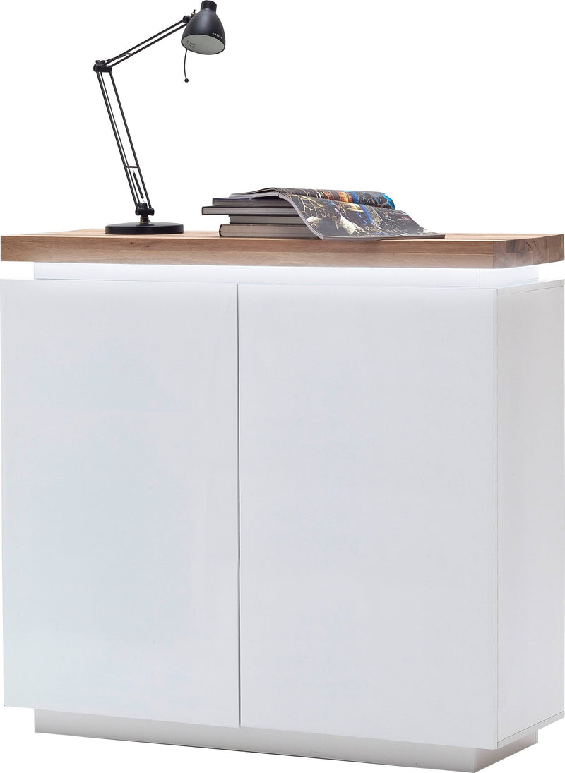 Comodă Romina, cu iluminare LED cu telecomandă, din lemn si Mdf, 120 cm latime - LunaHome.ro