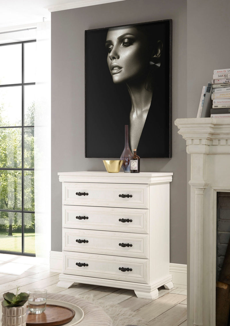 Comoda Royal cu design exclusiv albă 88 cm lățime - LunaHome.ro