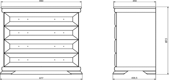 Comoda Royal cu design exclusiv albă 88 cm lățime