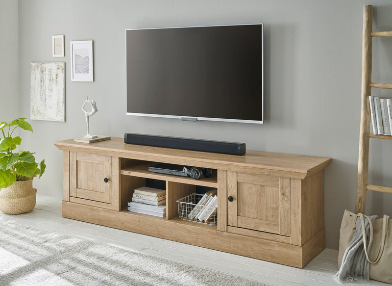 Comoda TV Cornwall cu aspect de stejar 194 cm lungime - LunaHome.ro