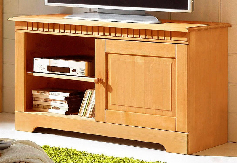 Comoda TV Cubrix din lemn masiv de pin natur, latime 94 cm - LunaHome.ro