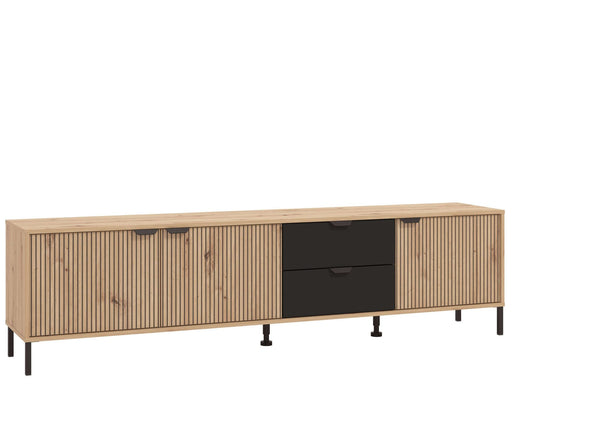 Comoda TV Mayenne cu fronturi in dungi 208 cm lățime