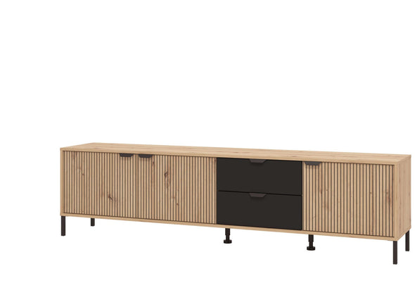 Comoda TV Mayenne cu fronturi in dungi 208 cm lățime