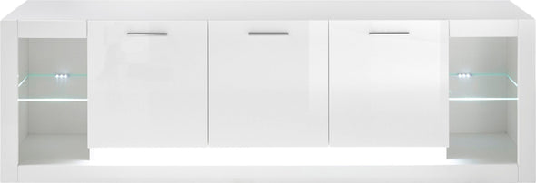Comoda TV Meran alba cu design modern, 198 cm lungime - LunaHome.ro