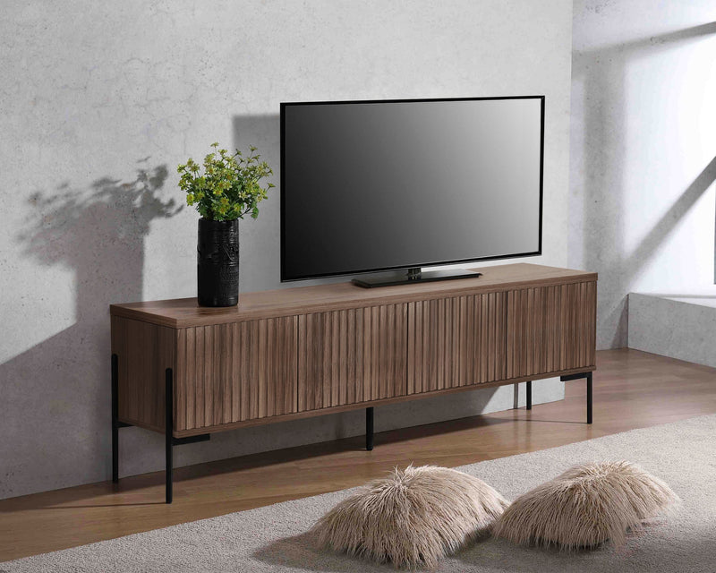 Comoda TV Valloire maro cu cadru metalic negru, 176 cm - LunaHome.ro