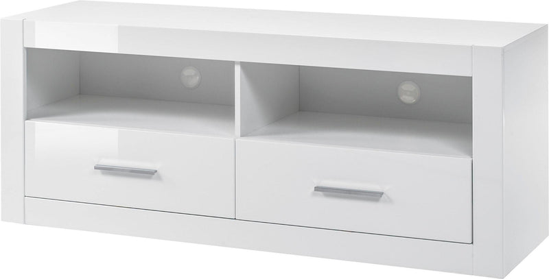 Comoda Tv Bianco alba cu front lucios, 150 cm - LunaHome.ro