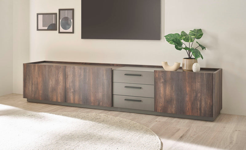 Comoda Tv Largo cu design industrial, soft close 240 cm lungime - LunaHome.ro