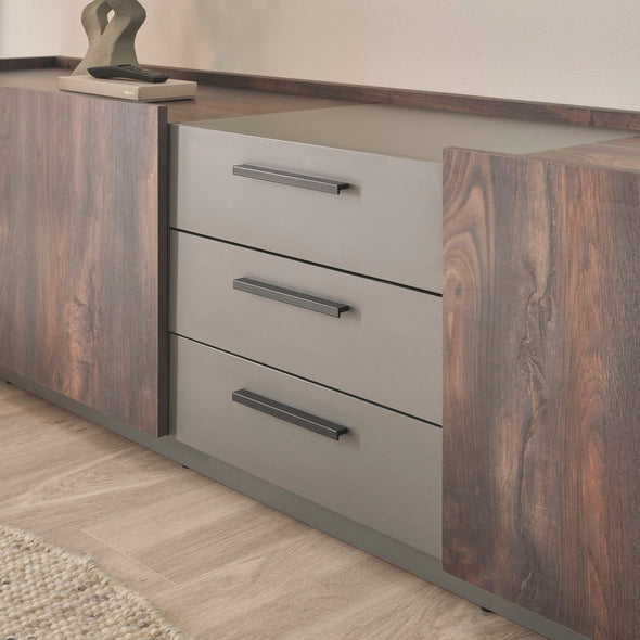 Comoda Tv Largo cu design industrial, soft close 240 cm lungime