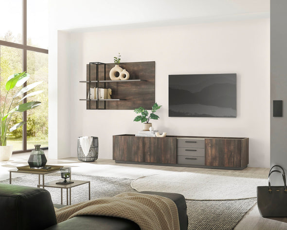 Comoda Tv Largo cu design industrial, soft close 240 cm lungime