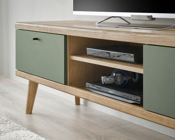 Comoda Tv Mavas in stil scandinav verde 160 cm lățime - LunaHome.ro