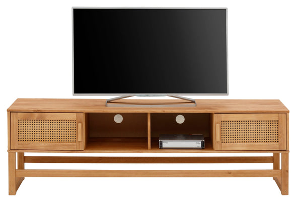 Comoda Tv »Jolene«, cu țesătură de ratan din lemn masiv 160 cm - LunaHome.ro
