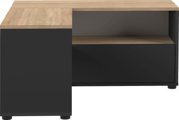 Comoda Tv de colț Angle negru cu stejar 90x90 cm - LunaHome.ro