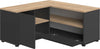 Comoda Tv de colț Angle negru cu stejar 90x90 cm - LunaHome.ro