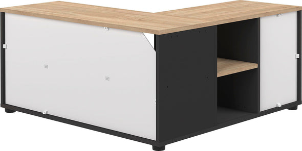 Comoda Tv de colț Angle negru cu stejar 90x90 cm - LunaHome.ro
