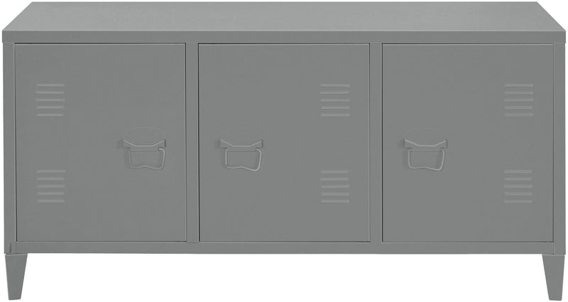 Comoda Tv in stil industrial Jensjorg gri din metal, 120 cm - LunaHome.ro