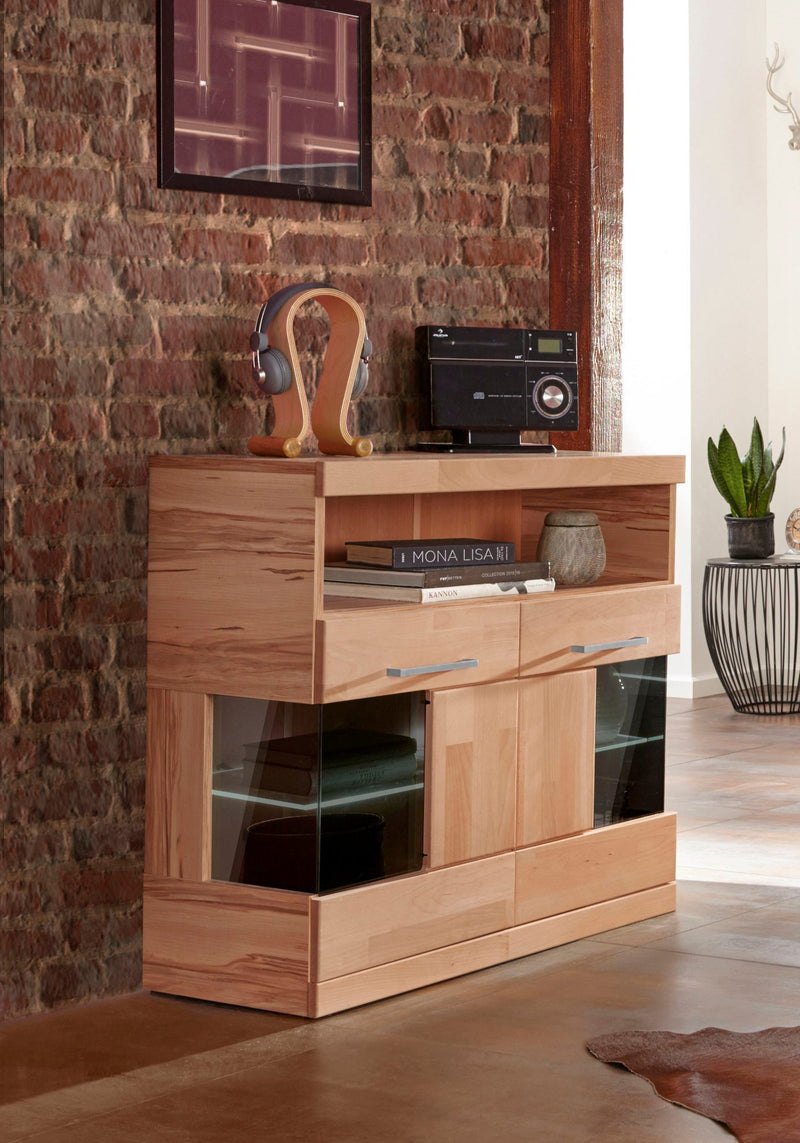 Comoda Woltra Ribe cu fronturi din lemn de fag, 85 cm latime - LunaHome.ro