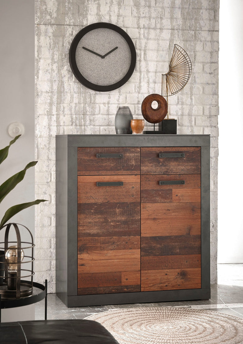 Comodă »BROOKLYN«, cu aspect industrial, 92 cm latime - LunaHome.ro
