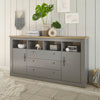 Comoda Chambord gri cu doua usi si 3 sertare 198 cm - LunaHome.ro