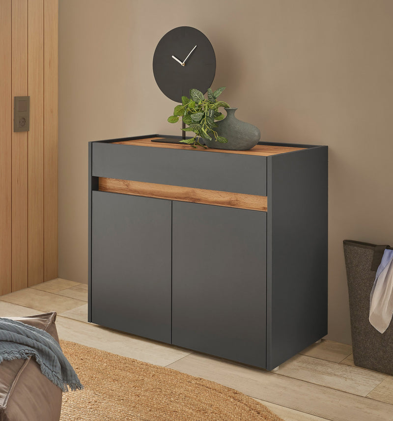 Comoda »City Giron« cu design modern gri, 80 cm latime - LunaHome.ro