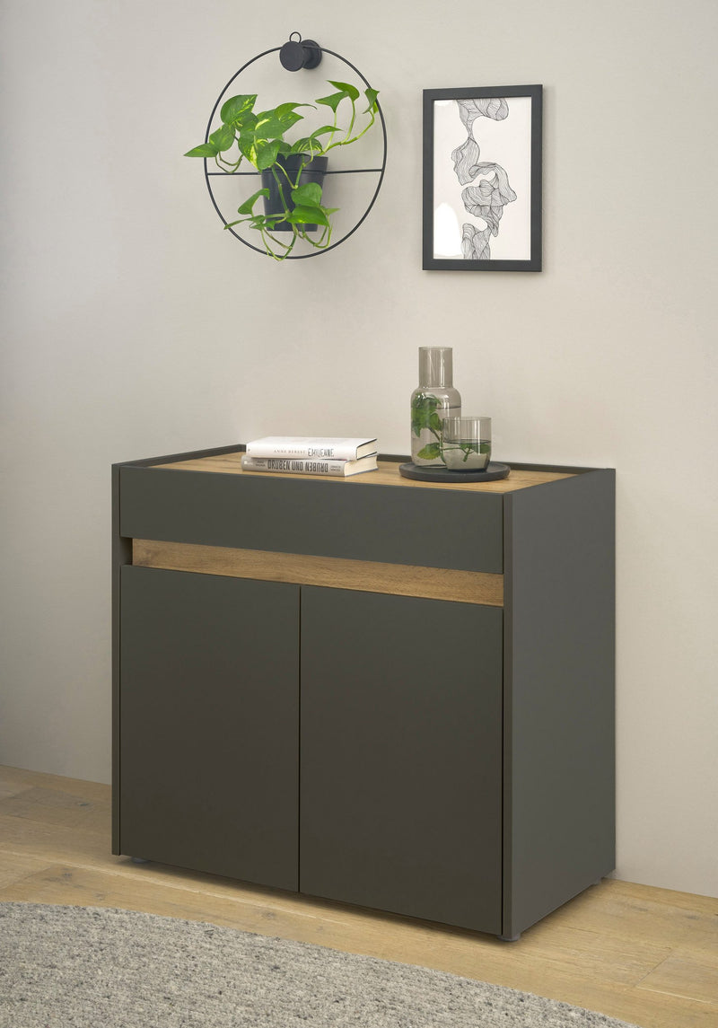 Comoda »City Giron« cu design modern gri, 80 cm latime - LunaHome.ro