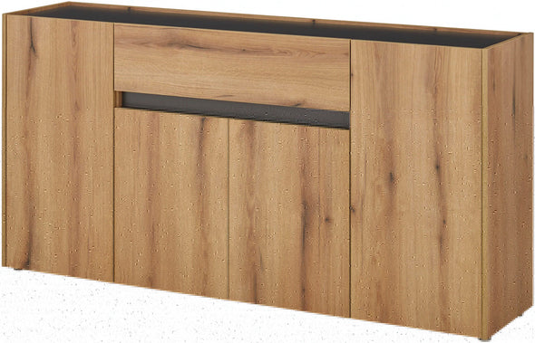 Comoda »City Giron« stejar cu detalii gri antracit 170 cm latime - LunaHome.ro