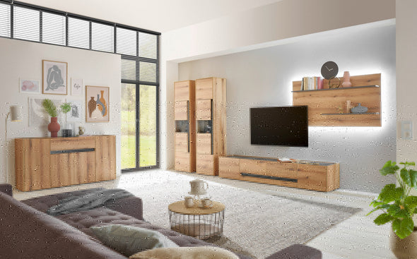 Comoda »City Giron« stejar cu detalii gri antracit 170 cm latime - LunaHome.ro