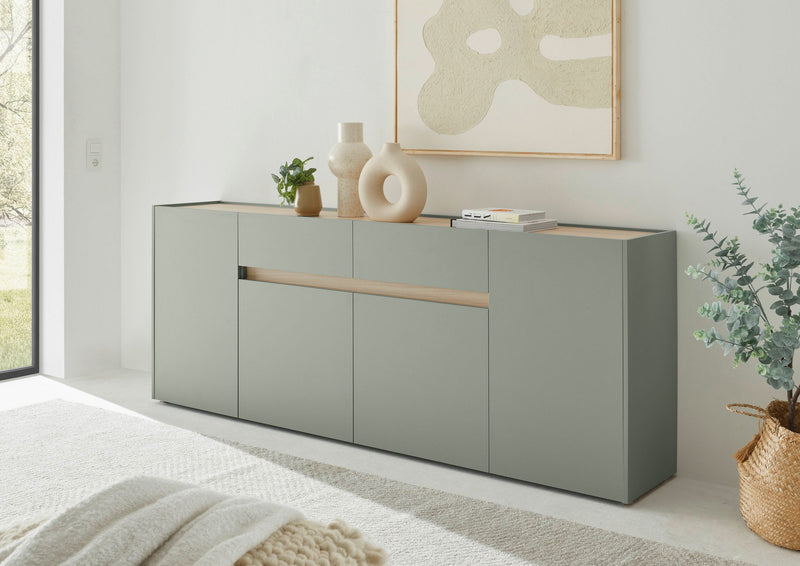 Comoda »City Giron« verde aloe cu design modern 223,5 cm latime - LunaHome.ro