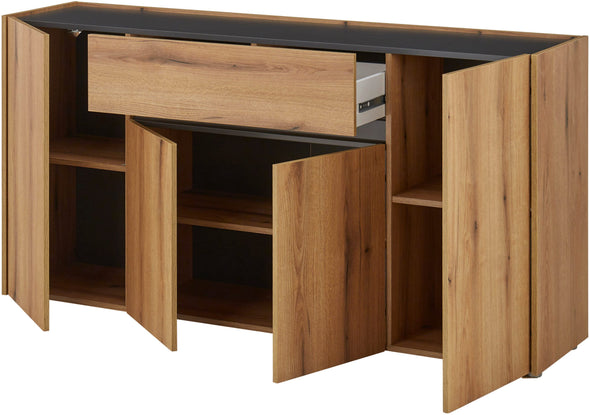 Comoda »City Giron« stejar cu detalii gri antracit 170 cm latime - LunaHome.ro