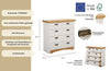 Comoda Konrad din lemn de pin alb rustic 94 cm - LunaHome.ro