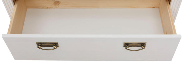 Comoda Konrad din lemn de pin alb rustic 94 cm - LunaHome.ro