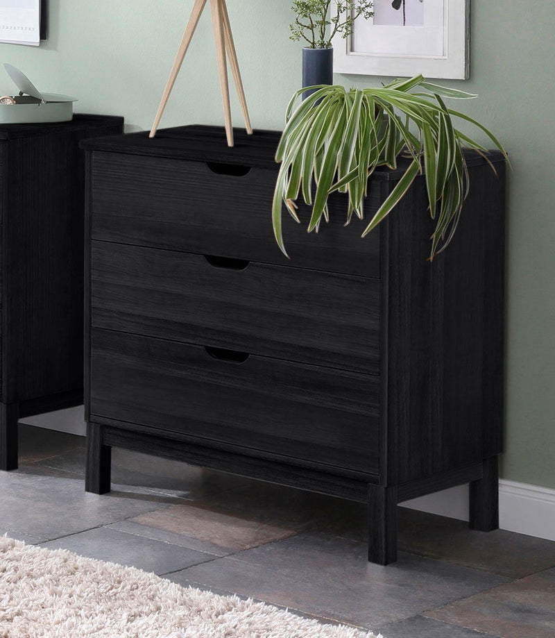 Comodă »Post« din lemn masiv de pin neagra lățime 76 cm - LunaHome.ro