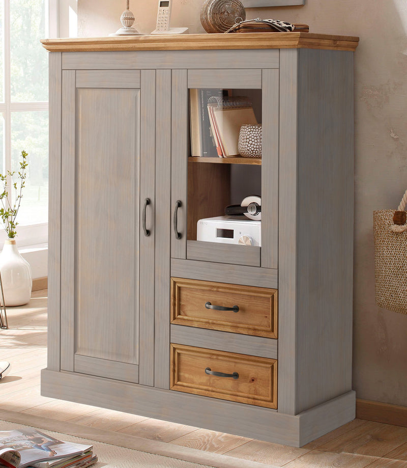 Comoda »Selma« din lemn de pin cu o usa din sticla latime 100 cm - LunaHome.ro