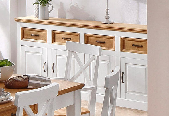 Comoda »Selma« din lemn masiv de pin alb cu natur, 192 cm - LunaHome.ro