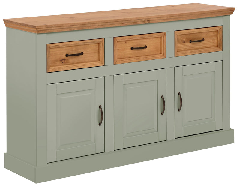 Comoda »Selma« din lemn masiv de pin verde salvie, 145 cm - LunaHome.ro