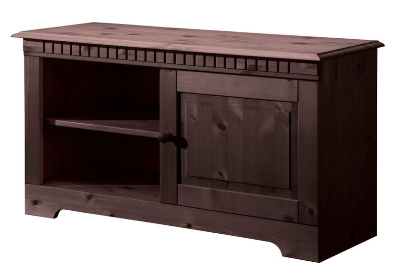 Comoda TV Cubrix din lemn masiv de pin maro, latime 94 cm - LunaHome.ro