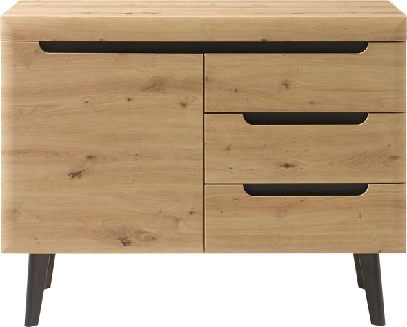 Comoda »Torge« cu design scandinav, aspect de lemn, 107 cm latime - LunaHome.ro