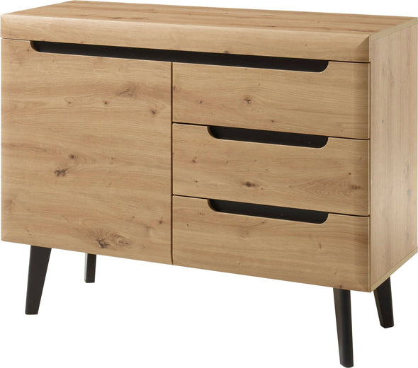 Comoda »Torge« cu design scandinav, aspect de lemn, 107 cm latime - LunaHome.ro