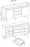 Comoda »Torge« cu design scandinav verde fistic 160 cm latime