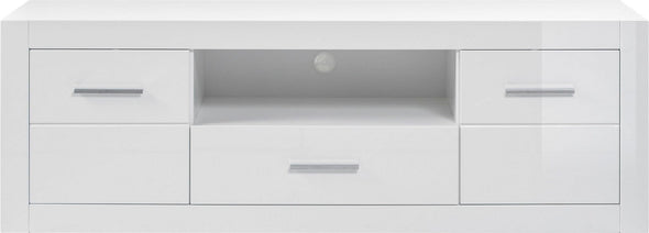 Comoda Tv Bianco alba cu front lucios, 180 cm - LunaHome.ro