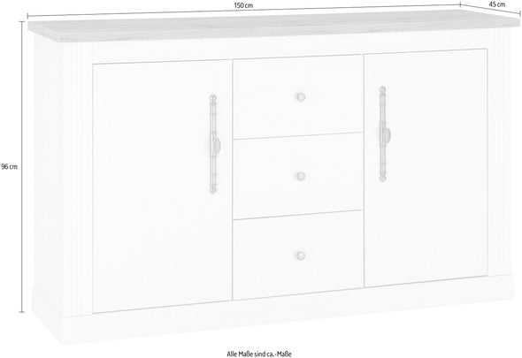 Comoda »WESTMINSTER« cu aspect de lemn elegant, lățime 146 cm - LunaHome.ro
