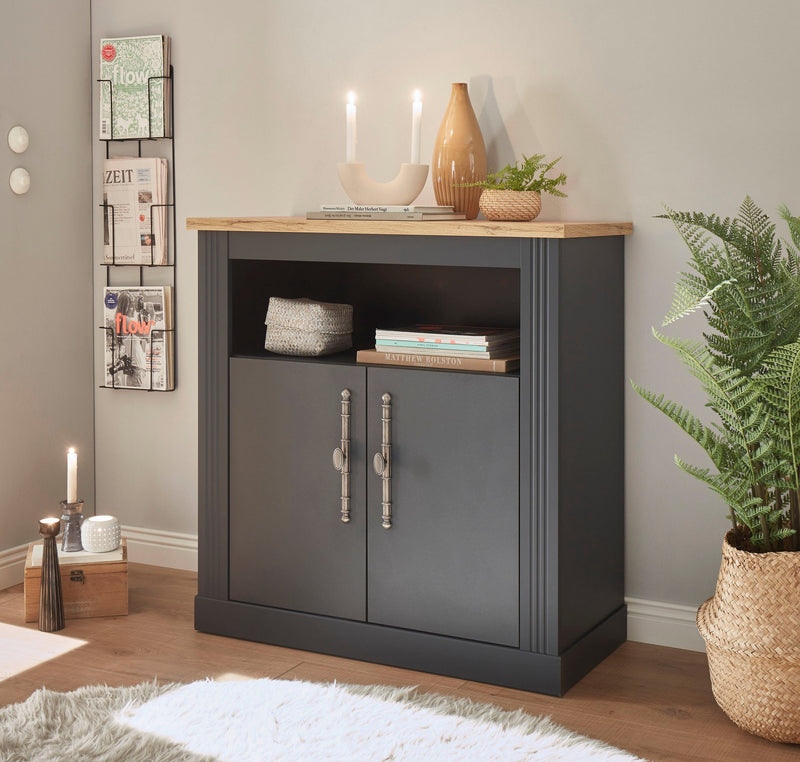 Comodă »Westminster« gri antracit cu aspect de lemn, 92 cm latime - LunaHome.ro